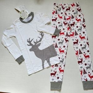 NWT Sara's Prints Pajamas 8T Organic Cotton Christmas Holiday